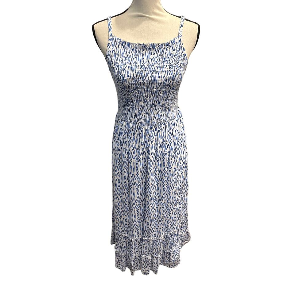 torrid Blue and White Smocked Midi Sundress